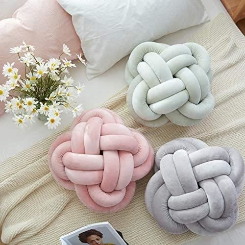 Lot De 2 Coussin Décoratif En Velours Avec Nœud - 30,5x45,7 Cm - Bleu - Pour Canapé, Lit, Chambre D'Enfant