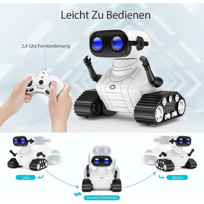 Jouet Robot Intelligent Blanc Interaction Vocale en Plastique Programmation à Distance Détection de Gestes 920G Jouet Éducatif pour Enfants Jouer Blanc
