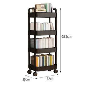 Chariot De Cuisine Rotatif 5 Niveaux Avec Roulettes - Étagère à Fruits Et Légumes - Noir - Rangement Supplémentaire Pour Salle De Bain, Bureau, Chambre - 6