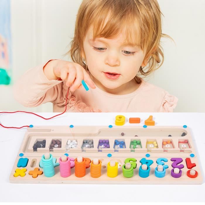Labyrinthe Magnétique Montessori Parking Alphabet - Jeu Bois Educatif 2-6 Ans - Apprentissage Lettres