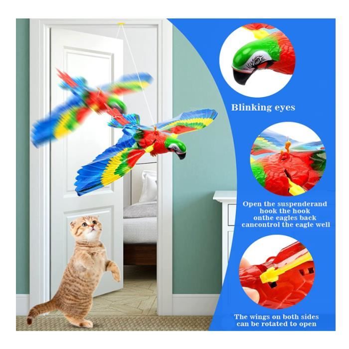 Jouet Interactif Oiseau Pour Chat - Peluche Avec Son (gazouillis), Taille 17x6 Cm, Pour Jeu, Entraînement Et Réduction De L'ennui