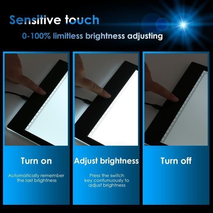 Tablette Lumineuse A3 LED Light Super Mince avec Cable USB Luminosité  Réglable Dessin Tablette pour Esquisse Architecture Calligraphie Artisanat  - Tablette Graphique - Achat & prix