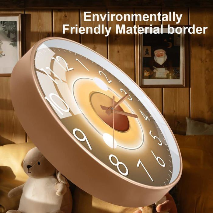 Petite Horloge Murale Ronde En Bois 12 Cm - Mouvement Quartz Silencieux, Pile AA - Déco Bureau, Chambre, Salon Rétro - 11
