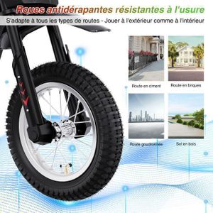 Draisienne électrique RIRIBIKE RTX6 24V 16 Pouces – Moteur 250W – Batterie Lithium – Frein à Disque – Siège Réglable – Rouge