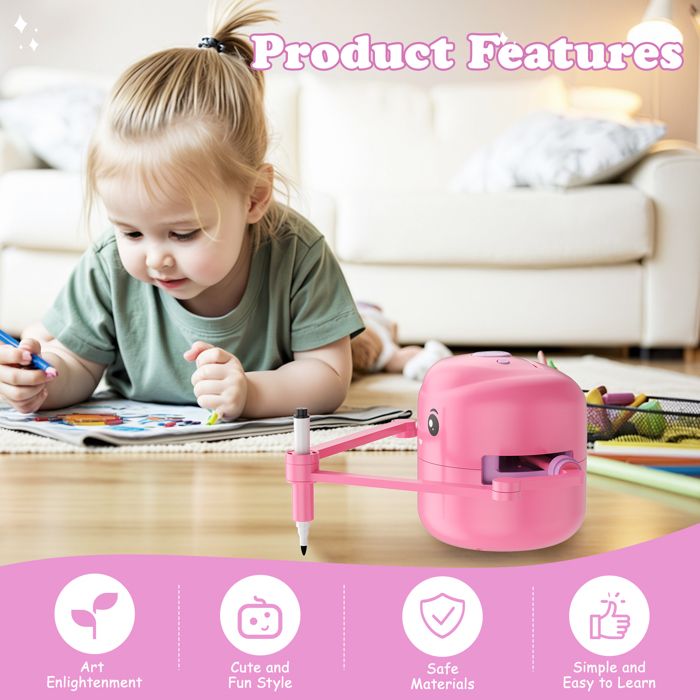 Charmofun Robot Dessinateur Enfant Avec 100 Cartes - Jouet Éducatif Rechargeable Dès 3 Ans (Bleu)