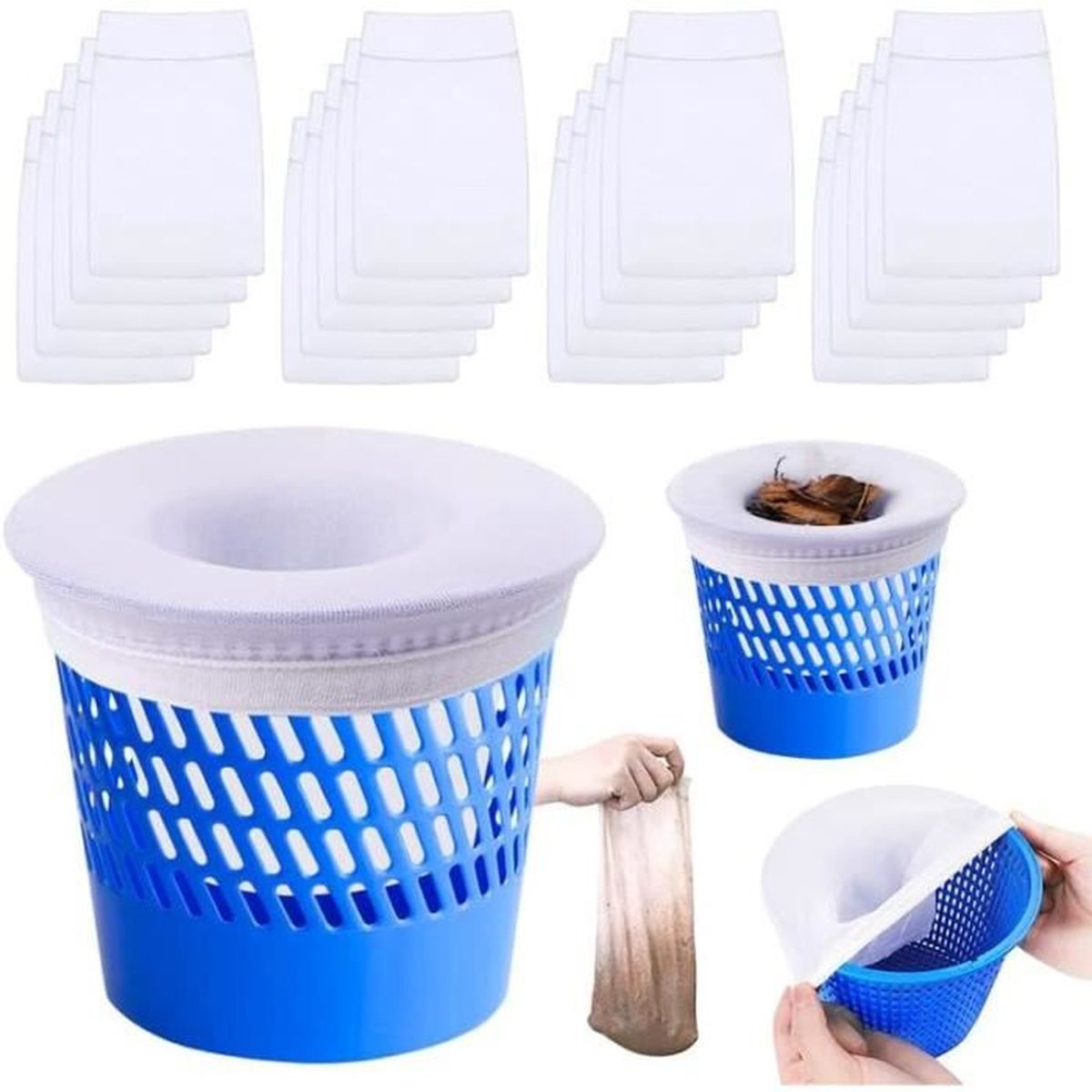 Chaussette Skimmer Piscine, 30Pcs Pool Skimmer Socks Filtre Skimmer Piscine Prefiltre Skimmer Nylon Elastique Reutilisable Chaussette Filtre Piscine Protegez La Piscine Proprefeuillesecume 88422740