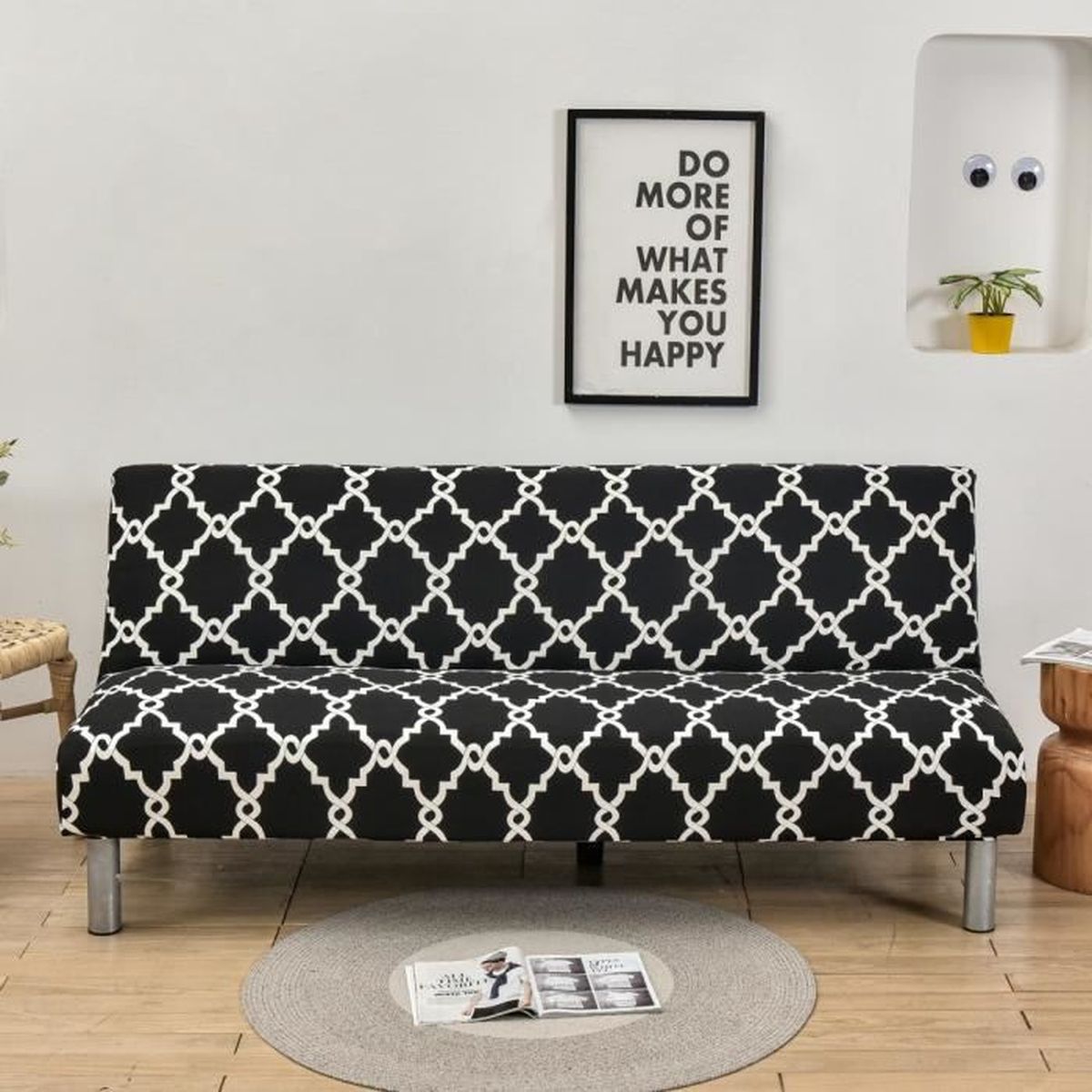 Housse De Clic Clac Élastique Canapé 3 Places, Housse De Canapé Sans