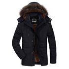MOBIGARLAN Doudoune polaire Cardigan Ajusté Capuche Noir chauffante Homme Vêtements JZ638B