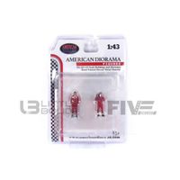 Voiture Miniature de Collection - AMERICAN DIORAMA 1/43 - FIGURINES Set of 2 Figures Racing Legends 70 - Red - 76449