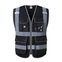 XL-chest 128cm - Le noir - Gilet de sécurité pour adultes, bretelles réfléchissantes, vêtements de course de