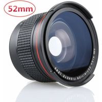 Objectif,Objectif Fisheye large 52 MM 0.35X52mm 0.35x HD objectif macro objetivo lente pour Nikon D3200 D3100 D5200 D5100 D7000 D90