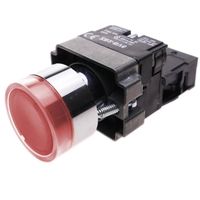 CableMarkt - Bouton poussoir métallique momentané avec fonctionnement 1NC 400 V 10 A avec lumière LED de couleur rouge de 22 mm