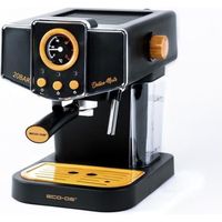 ECODE Cafetière Espresso Delice Noir, 20 Bars de Pression, Vaporisateur réglable, réservoir de 1,5 litres, manomètre