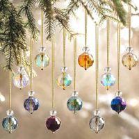 Boules de Noël, Lot de 12 Boules de Noël à Suspendre, Boules de Verre Cristal, Boules Décoratif Colorées pour Noël, Fête, Mariage