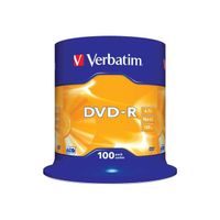 DVD-R VERBATIM 4.7 Go 16x - 100 supports - spindle argent mat