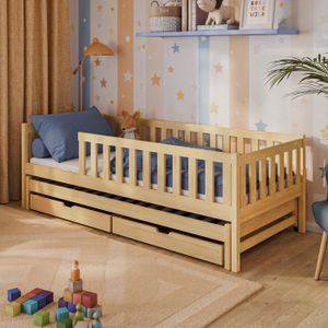 Lit Gigogne Enfant En Bois Need Sleep - 2 Lits Superposables (160x80 / 140x70 Cm) - Avec Sommier, Barrière De Sécurité - 7