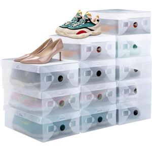 Boite de rangement plastique avec tiroir – bac de rangement plastique bas  pour les chaussures – boite empilable pour accessoi[803] - Cdiscount Maison