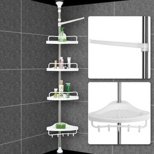 COLONNE - ARMOIRE SDB Etagère d'angle télescopique pour Salle de bain - 