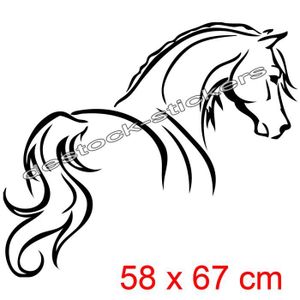 Cheval saut course jockey voiture remorque autocollant autocollant vinyle adhésif Van Fenêtre BLC
