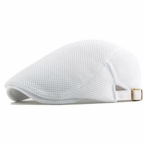 CASQUETTE blanc - Béret Vintage pour hommes, casquette de journal, chapeau plat ajustable pour garçon, casquette de Gol
