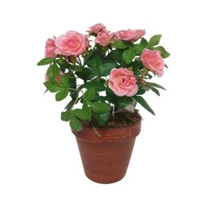 FLEUR ARTIFICIELLE Pot de rosier artificiel rose 9 x 10 cm Choisissez