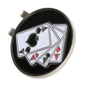 CAPUCHON - COUVRE CLUB Fdit pince de casquette de golf 1 pièces carte de Poker en métal Compact balle de Golf marqueur magnétique chapeau Clip bouchon