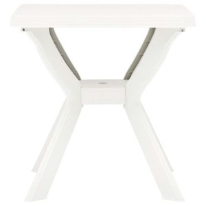 TABLE DE JARDIN  Table de bistro - Tables de jardin - Blanc - 70x70x72 cm - Plastique - Résistance aux intempéries