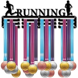 Porte-médaille pour femme marathon de course, trophées et dossards