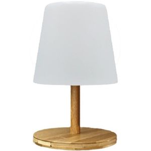 KIOSQUE - GAZEBO Lampe de table sans fil - LUMISKY - STANDY MINI WOOD - H25 cm - Pied en bambou naturel - LED blanc chaud et blanc