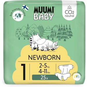 COUCHE Muumi Baby Nouveau-Né Couches Bio Taille 1, 2-5Kg,