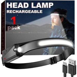 LAMPE DE POCHE Fulighture Lampe frontale, rechargeable par USB, étanche IPX4 pour le camping, la randonnée, la pêche, le vélo, le garage209