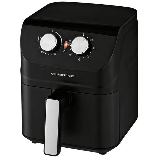 GOURMETmaxx Friteuse Numérique à Air Chaud 4 Litres, Airfryer Avec Minuterie Et écran Tactile, Friteuse Avec Fonctions Et Programmes Polyvalents, Friture économe En énergie, Presque Sans Huile, Mini