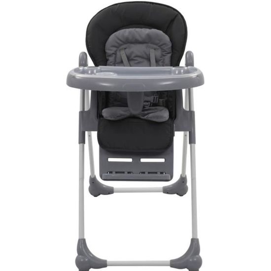 Chaise haute pour bébé ,enfant, pliable, réglable hauteur, dossier et tablette -Gris