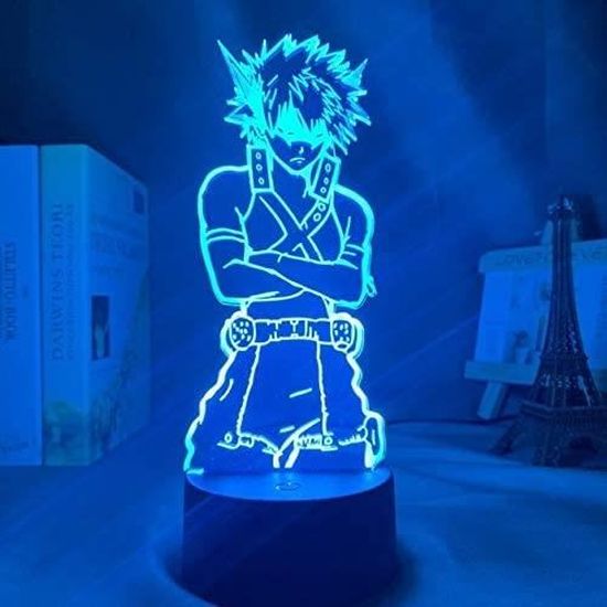 Anime My Hero Academia Shoto Todoroki Visage Conception Gar/çons Acrylique Veilleuse 3D LED Lampe de Table enfants cadeau danniversaire chambre de chevet d/écoration