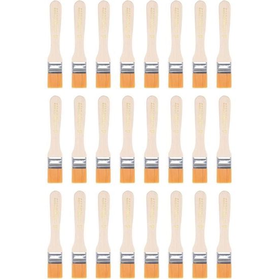 Lot De 24 Pinceaux Enfants - Ronds Et Plats, Poils Sanglier, Lavables, Pour Peinture Acrylique, Huile, Aquarelle