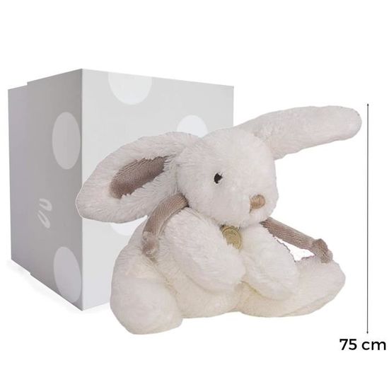 DOUDOU ET COMPAGNIE Lapin Bonbon Lapin Bonbon Taupe 75cm Coffret Cdiscount Puericulture Eveil bebe