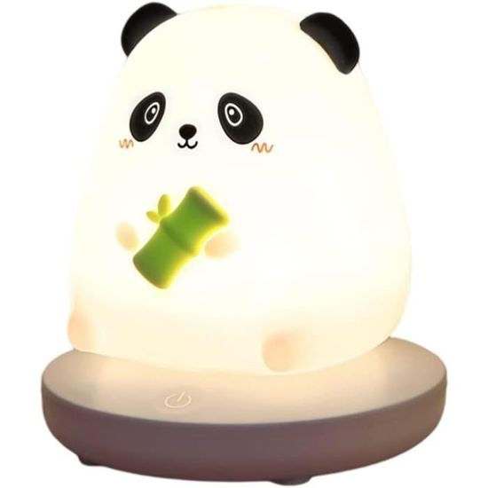 Veilleuse Panda Pour Bébé Rechargeable USB - 3 Niveaux De Luminosité Tactile - Minuteur 30 Min - En Silicone Sans BPA - Cadeau Enfant Garçon Fille