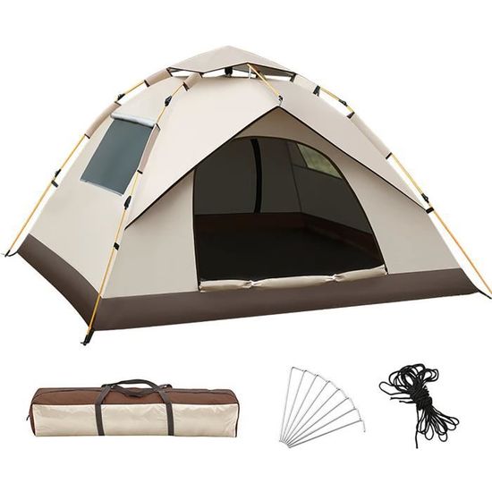 Tente de camping à dôme 4 personnes vert imperméable