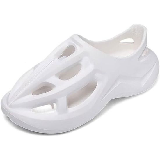 Sandales Basses Geox Pour Femme - Taille 37 - Toile Blanche à Fleurs Et Perles - Fermeture Scratch