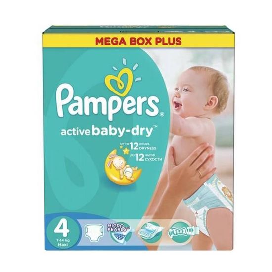 325 Couches Pampers Active Baby Dry taille 4