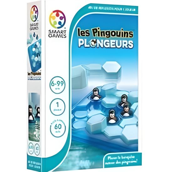 Jeu de société - SMART GAMES - Les Pingouins Plongeurs - Pour enfants dès 3 ans - 10 pièces - Noir et blanc