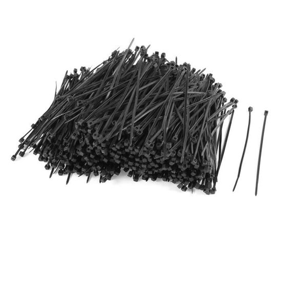 Colson Noir 250 Pièces 450Mm X 7,2Mm Autobloquant Nylon Attaches De Câble En Collier De Serrage Plastique