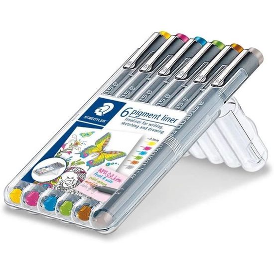 Staedtler Pigment Liner Feutres de dessin à encre pigmentée noire
