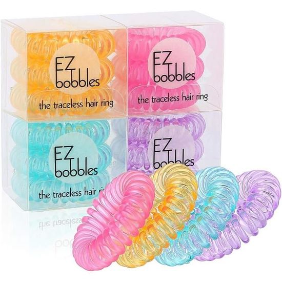 Lot De 12 élastiques à Cheveux - 4 Couleurs Assorties - Neuf