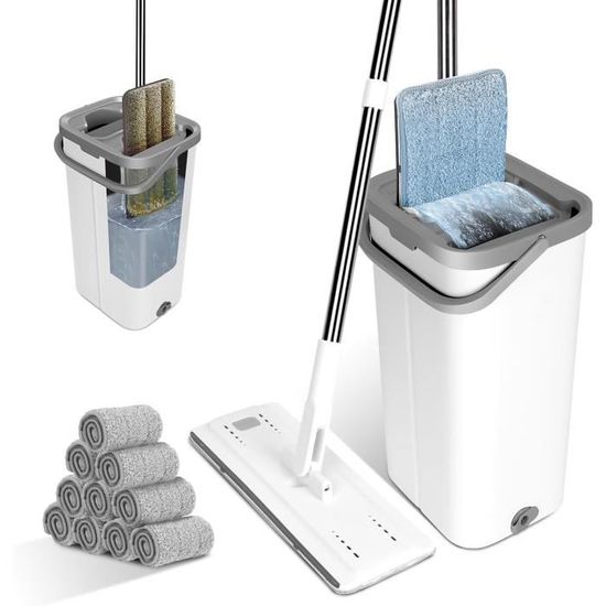 Kezidhp Serpillière Avec Seau 2-en-1, Balai Laveur Plat