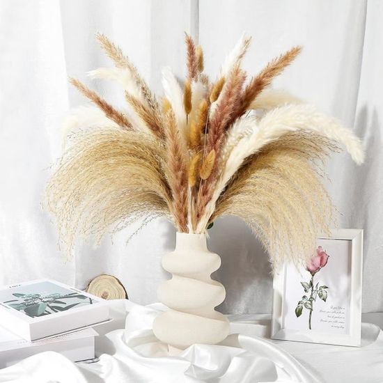 Bouquet Fleurs Séchées Xaosin Pampas Sechees Decoration 115 Pièces Deco Maison Fleurs Sechees Naturelles Herbe De La Pampa Decoration Chambre Pour Boho Mariage Anniversaire Fête Rustique Decoration Salon