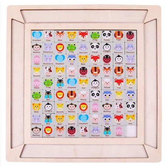 WOOMAX Domino pour Enfant en Bois, 28 pièces, Jeu d'animaux de la Jungle, Jeux de société, avec Seau de Transport, Texture Douce, étiquette FSC, Jouet éducatif pour Enfants de 2 Ans (47573
