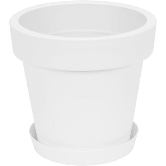 Pot De Fleur Avec Soucoupe En Plastique Lofly, Classique, 30 Cm