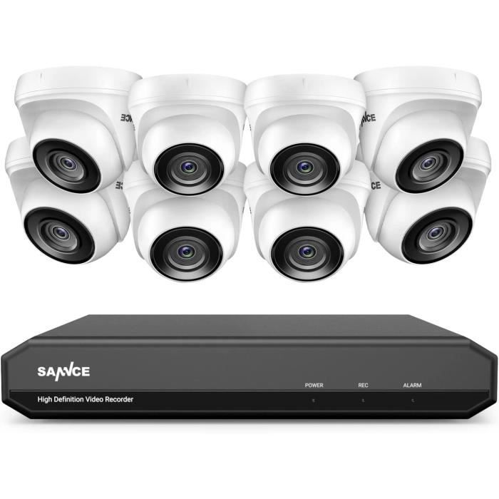 Kit Caméra De Surveillance Exterieure 5Mp Lite H.265+ Dvr Avec 1Tb Hdd