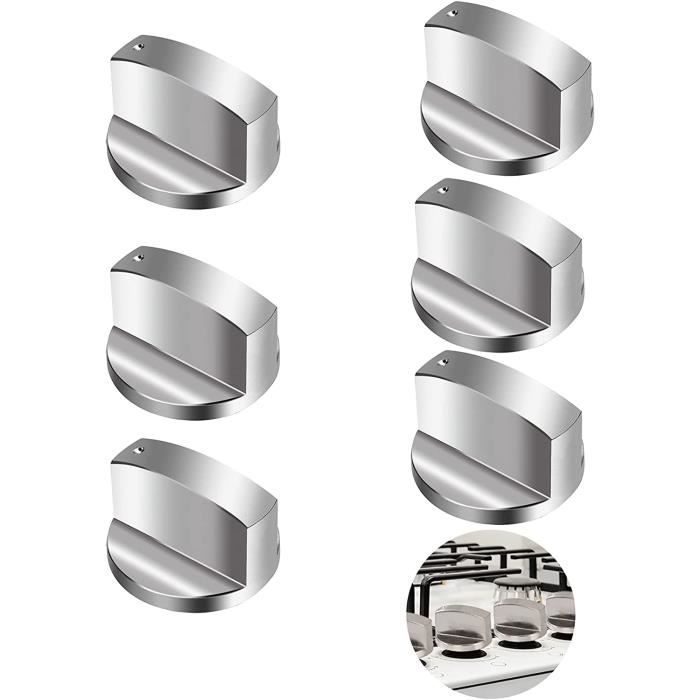 Lot De 4 Boutons De Commande Universels Pour Four - 4 Cm De Diamètre - Gris - Avec Adaptateurs